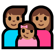 👨🏽‍👩🏽‍👧🏽 Emoji Familia - Hombre, Mujer, Niña: Tono De Piel Medio en Microsoft Windows 10 Fall Creators Update.