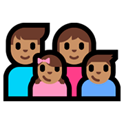 Emoji 👨🏽‍👩🏽‍👧🏽‍👦🏽 Famiglia - Uomo, Donna, Bambina, Bambino: Carnagione Olivastra su Microsoft Windows 10 Fall Creators Update.