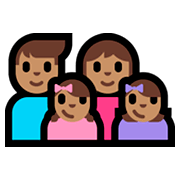 Emoji 👨🏽‍👩🏽‍👧🏽‍👧🏽 Famiglia - Uomo, Donna, Bambina, Bambina: Carnagione Olivastra su Microsoft Windows 10 Fall Creators Update.