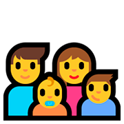 Emoji 👨‍👩‍👶‍👦 Famiglia: Uomo, Donna, Neonato, Bambino su Microsoft Windows 10 Fall Creators Update.