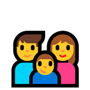 Emoji 👨‍👩‍👦 Famiglia: Uomo, Donna E Bambino su Microsoft Windows 10 Fall Creators Update.