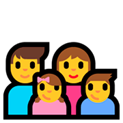 👨‍👩‍👧‍👦 Emoji Familie: Mann, Frau, Mädchen und Junge Microsoft Windows 10 Fall Creators Update.