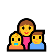 Emoji 👩‍👶‍👦 Famiglia: Donna, Neonato, Bambino su Microsoft Windows 10 Fall Creators Update.