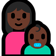 Emoji 👩🏿‍👶🏿 Famiglia - Donna, Neonato: Carnagione Scura su Microsoft Windows 10 Fall Creators Update.