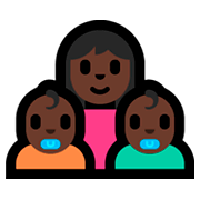 Emoji 👩🏿‍👶🏿‍👶🏿 Famiglia - Donna, Neonato, Neonato: Carnagione Scura su Microsoft Windows 10 Fall Creators Update.