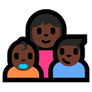 Emoji 👩🏿‍👶🏿‍👦🏿 Famiglia - Donna, Neonato, Bambino: Carnagione Scura su Microsoft Windows 10 Fall Creators Update.