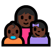 👩🏿‍👶🏿‍👧🏿 Emoji Família - Mulher, Bebê, Menina: Pele Escura na Microsoft Windows 10 Fall Creators Update.