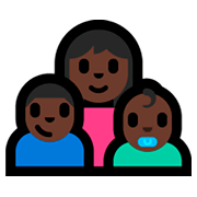 👩🏿‍👦🏿‍👶🏿 Emoji Familia - Mujer, Niño, Bebé: Tono De Piel Oscuro en Microsoft Windows 10 Fall Creators Update.