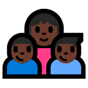 👩🏿‍👦🏿‍👦🏿 Emoji Familia - Mujer, Niño, Niño: Tono De Piel Oscuro en Microsoft Windows 10 Fall Creators Update.
