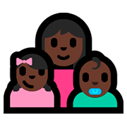 👩🏿‍👧🏿‍👶🏿 Emoji Família - Mulher, Menina, Bebê: Pele Escura na Microsoft Windows 10 Fall Creators Update.