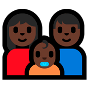 👩🏿‍👨🏿‍👶🏿 Emoji Familie - Frau, Mann, Baby: dunkle Hautfarbe Microsoft Windows 10 Fall Creators Update.