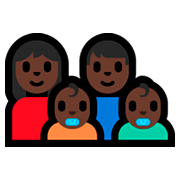 👩🏿‍👨🏿‍👶🏿‍👶🏿 Emoji Familie - Frau, Mann, Baby, Baby: dunkle Hautfarbe Microsoft Windows 10 Fall Creators Update.