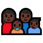 👩🏿‍👨🏿‍👶🏿‍👦🏿 Emoji Família - Mulher, Homem, Bebê, Menino: Pele Escura na Microsoft Windows 10 Fall Creators Update.