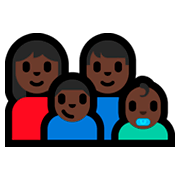 Emoji 👩🏿‍👨🏿‍👦🏿‍👶🏿 Famiglia - Donna, Uomo, Bambino, Neonato: Carnagione Scura su Microsoft Windows 10 Fall Creators Update.