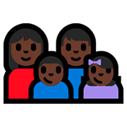 👩🏿‍👨🏿‍👦🏿‍👧🏿 Emoji Familia - Mujer, Hombre, Niño, Niña: Tono De Piel Oscuro en Microsoft Windows 10 Fall Creators Update.