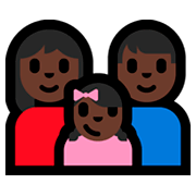 👩🏿‍👨🏿‍👧🏿 Emoji Família - Mulher, Homem, Menina: Pele Escura na Microsoft Windows 10 Fall Creators Update.