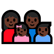 👩🏿‍👨🏿‍👧🏿‍👦🏿 Emoji Familie - Frau, Mann, Mädchen, Junge: dunkle Hautfarbe Microsoft Windows 10 Fall Creators Update.