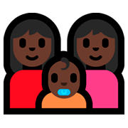 👩🏿‍👩🏿‍👶🏿 Emoji Família - Mulher, Mulher, Bebê: Pele Escura na Microsoft Windows 10 Fall Creators Update.