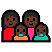 👩🏿‍👩🏿‍👶🏿‍👶🏿 Emoji Familie - Frau, Frau, Baby, Baby: dunkle Hautfarbe Microsoft Windows 10 Fall Creators Update.