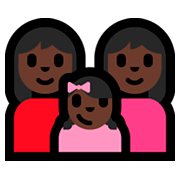 Emoji 👩🏿‍👩🏿‍👧🏿 Famiglia - Donna, Donna, Bambina: Carnagione Scura su Microsoft Windows 10 Fall Creators Update.