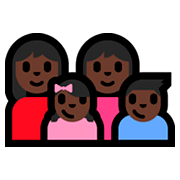 Emoji 👩🏿‍👩🏿‍👧🏿‍👦🏿 Famiglia - Donna, Uomo, Bambina, Bambino: Carnagione Scura su Microsoft Windows 10 Fall Creators Update.