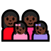 👩🏿‍👩🏿‍👧🏿‍👧🏿 Emoji Familie - Frau, Mann, Mädchen, Mädchen: dunkle Hautfarbe Microsoft Windows 10 Fall Creators Update.