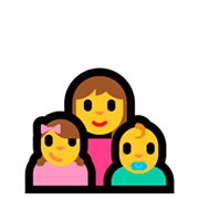 👩‍👧‍👶 Emoji Familia: mujer, niña, bebé en Microsoft Windows 10 Fall Creators Update.