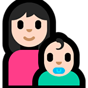 Emoji 👩🏻‍👶🏻 Famiglia - Donna, Neonato: Carnagione Chiara su Microsoft Windows 10 Fall Creators Update.