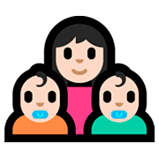 Émoji 👩🏻‍👶🏻‍👶🏻 Famille - Femme, Bébé, Bébé: Peau Claire sur Microsoft Windows 10 Fall Creators Update.