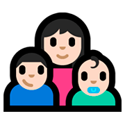 👩🏻‍👦🏻‍👶🏻 Emoji Familia - Mujer, Niño, Bebé: Tono De Piel Claro en Microsoft Windows 10 Fall Creators Update.