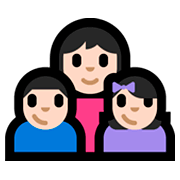 👩🏻‍👦🏻‍👧🏻 Emoji Família - Mulher, Menino, Menina: Pele Clara na Microsoft Windows 10 Fall Creators Update.