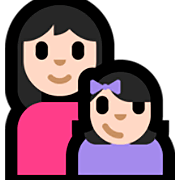 👩🏻‍👧🏻 Emoji Família - Mulher, Menina: Pele Clara na Microsoft Windows 10 Fall Creators Update.