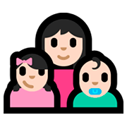 👩🏻‍👧🏻‍👶🏻 Emoji Familie - Frau, Mädchen, Baby: helle Hautfarbe Microsoft Windows 10 Fall Creators Update.