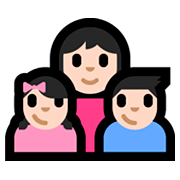 Emoji 👩🏻‍👧🏻‍👦🏻 Famiglia - Donna, Bambina, Bambino: Carnagione Chiara su Microsoft Windows 10 Fall Creators Update.