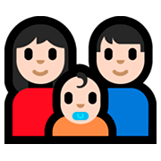 👩🏻‍👨🏻‍👶🏻 Emoji Familie - Frau, Mann, Baby: helle Hautfarbe Microsoft Windows 10 Fall Creators Update.