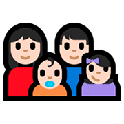 👩🏻‍👨🏻‍👶🏻‍👧🏻 Emoji Familia - Mujer, Hombre, Bebé, Niña: Tono De Piel Claro en Microsoft Windows 10 Fall Creators Update.