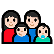 👩🏻‍👨🏻‍👦🏻‍👶🏻 Emoji Familie - Frau, Mann, Junge, Baby: helle Hautfarbe Microsoft Windows 10 Fall Creators Update.