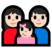 Emoji 👩🏻‍👨🏻‍👧🏻 Famiglia - Donna, Uomo, Bambina: Carnagione Chiara su Microsoft Windows 10 Fall Creators Update.