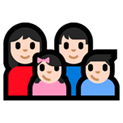 Emoji 👩🏻‍👨🏻‍👧🏻‍👦🏻 Famiglia - Donna, Uomo, Bambina, Bambino: Carnagione Chiara su Microsoft Windows 10 Fall Creators Update.