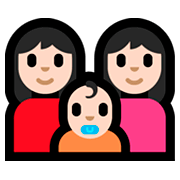 Emoji 👩🏻‍👩🏻‍👶🏻 Famiglia - Donna, Donna, Neonato: Carnagione Chiara su Microsoft Windows 10 Fall Creators Update.