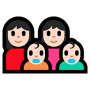 Émoji 👩🏻‍👩🏻‍👶🏻‍👶🏻 Famille - Femme, Femme, Bébé, Bébé: Peau Claire sur Microsoft Windows 10 Fall Creators Update.