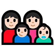 Émoji 👩🏻‍👩🏻‍👦🏻‍👶🏻 Famille - Femme, Femme, Garçon, Bébé: Peau Claire sur Microsoft Windows 10 Fall Creators Update.