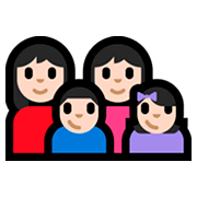 👩🏻‍👩🏻‍👦🏻‍👧🏻 Emoji Familie - Frau, Frau, Junge, Mädchen: helle Hautfarbe Microsoft Windows 10 Fall Creators Update.