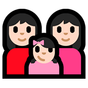 👩🏻‍👩🏻‍👧🏻 Emoji Família - Mulher, Mulher, Menina: Pele Clara na Microsoft Windows 10 Fall Creators Update.