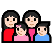 👩🏻‍👩🏻‍👧🏻‍👦🏻 Emoji Familia - Mujer, Mujer, Niña, Niño: Tono De Piel Claro en Microsoft Windows 10 Fall Creators Update.