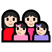 Émoji 👩🏻‍👩🏻‍👧🏻‍👧🏻 Famille - Femme, Femme, Fille, Fille: Peau Claire sur Microsoft Windows 10 Fall Creators Update.