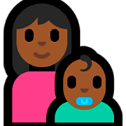 👩🏾‍👶🏾 Emoji Família - Mulher, Bebê: Pele Morena Escura na Microsoft Windows 10 Fall Creators Update.