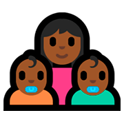 👩🏾‍👶🏾‍👶🏾 Emoji Família - Mulher, Bebê, Bebê: Pele Morena Escura na Microsoft Windows 10 Fall Creators Update.