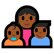👩🏾‍👶🏾‍👦🏾 Emoji Familie - Frau, Baby, Junge: mitteldunkle Hautfarbe Microsoft Windows 10 Fall Creators Update.