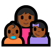 👩🏾‍👶🏾‍👧🏾 Emoji Família - Mulher, Bebê, Menina: Pele Morena Escura na Microsoft Windows 10 Fall Creators Update.